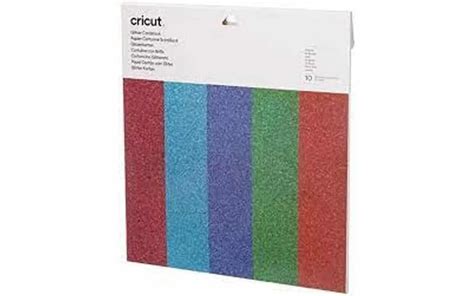 Cricut Glitter Cardstock 12x12" 10-sheet Sampler (Brights);  216gsm premium cardstock; Ideal for making cards, banners, decor, paper crafts, and much more; Acid-free, lignin-free, and buffered